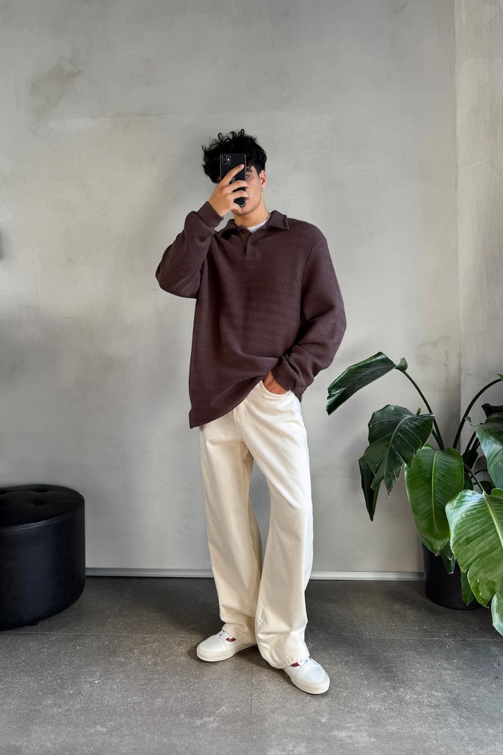 Dokulu Polo Yaka Sweatshirt
