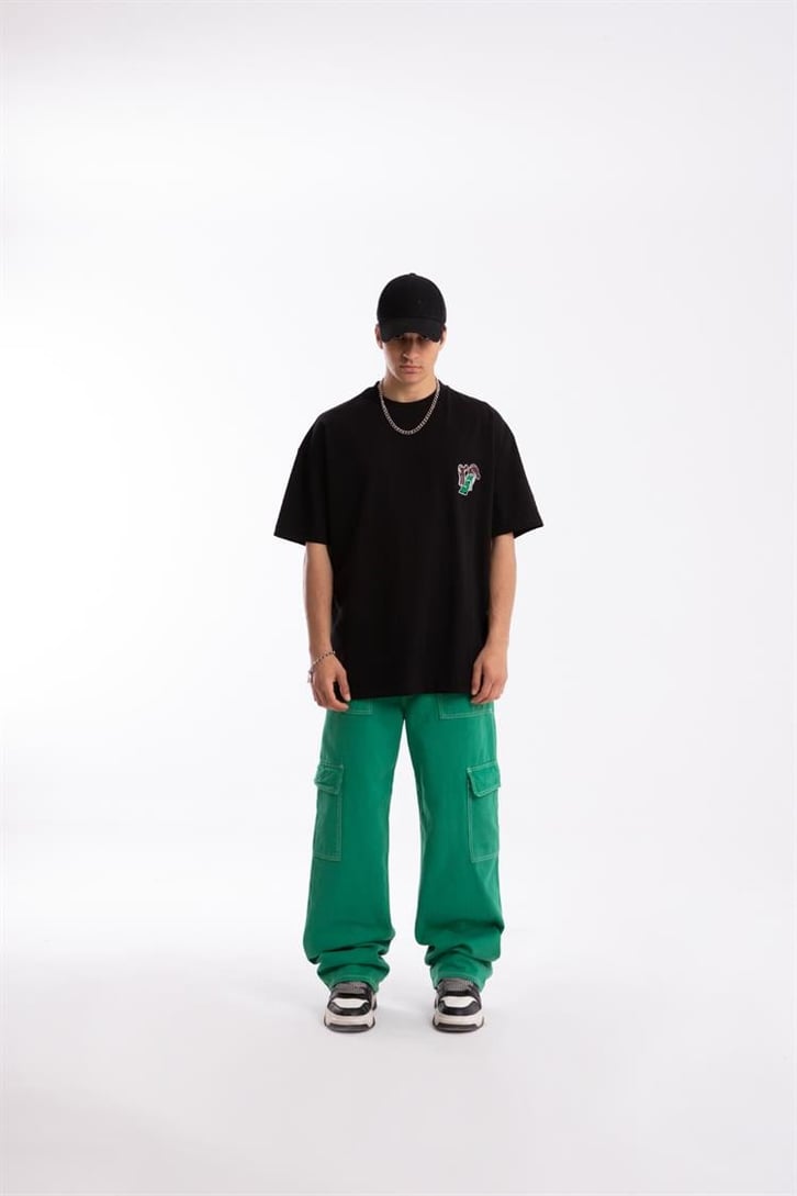 Dollars Nakışlı Oversize Tişört