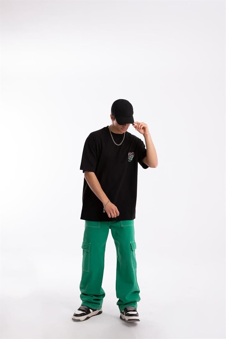 Dollars Nakışlı Oversize Tişört