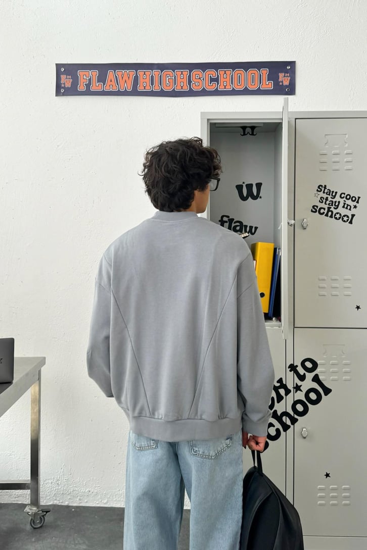 Don't Worry, Be Happy Nakışlı Oversize Sweatshirt