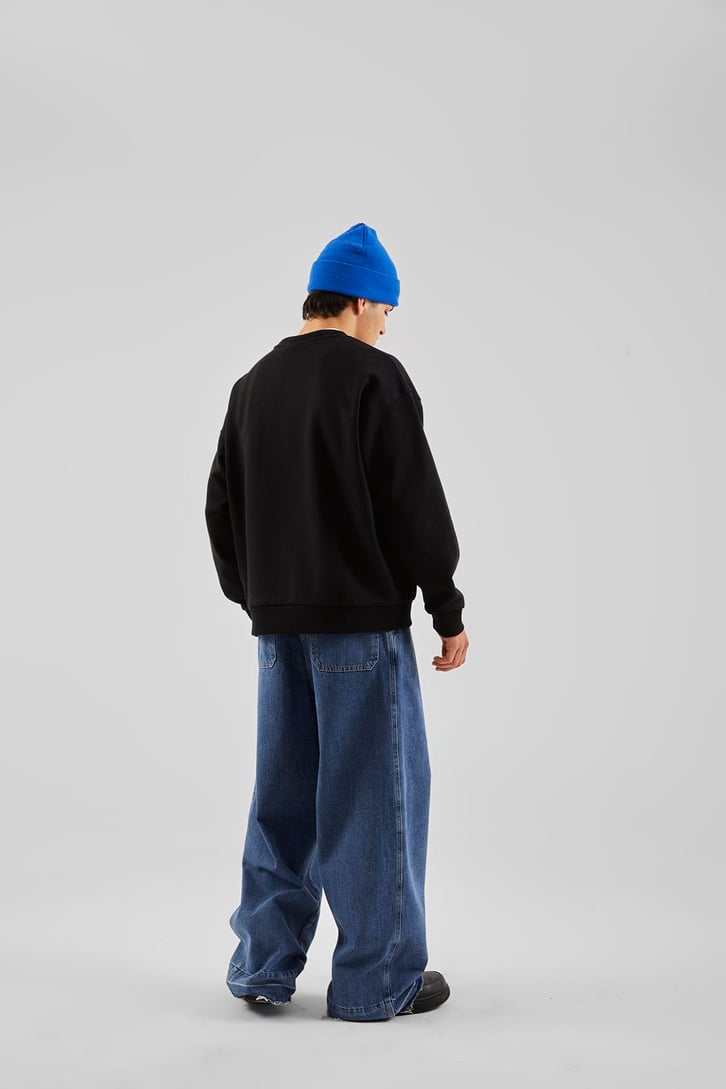 Dontneed Reason Baskılı Kahverengi Oversize Sweathirt