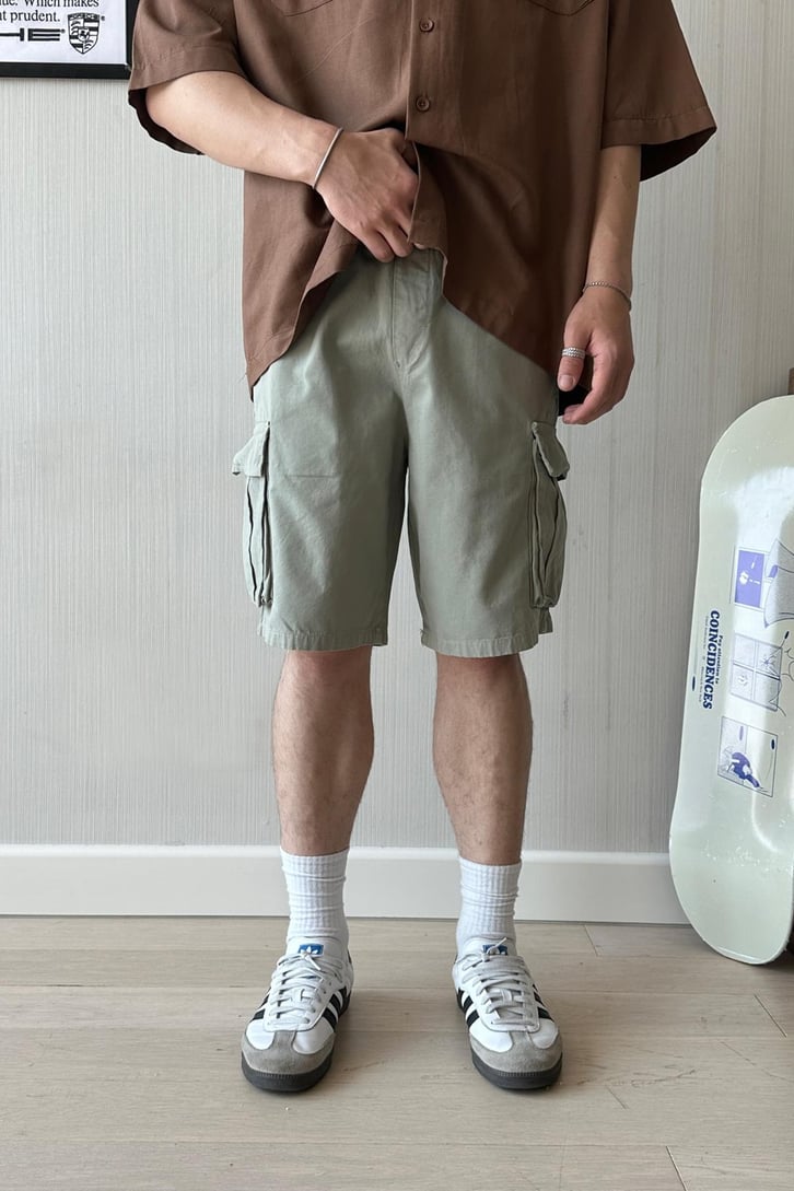 Double Color Kargo Cepli Şort