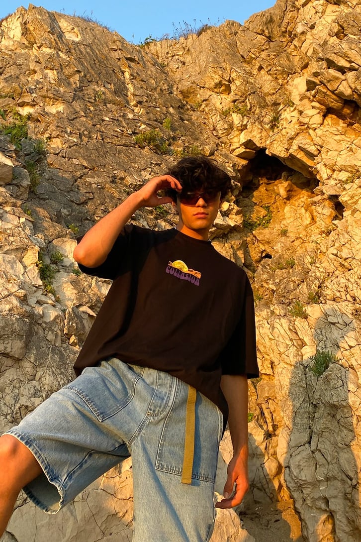 Dream Eye Sırt Baskılı Siyah Oversize Tshirt
