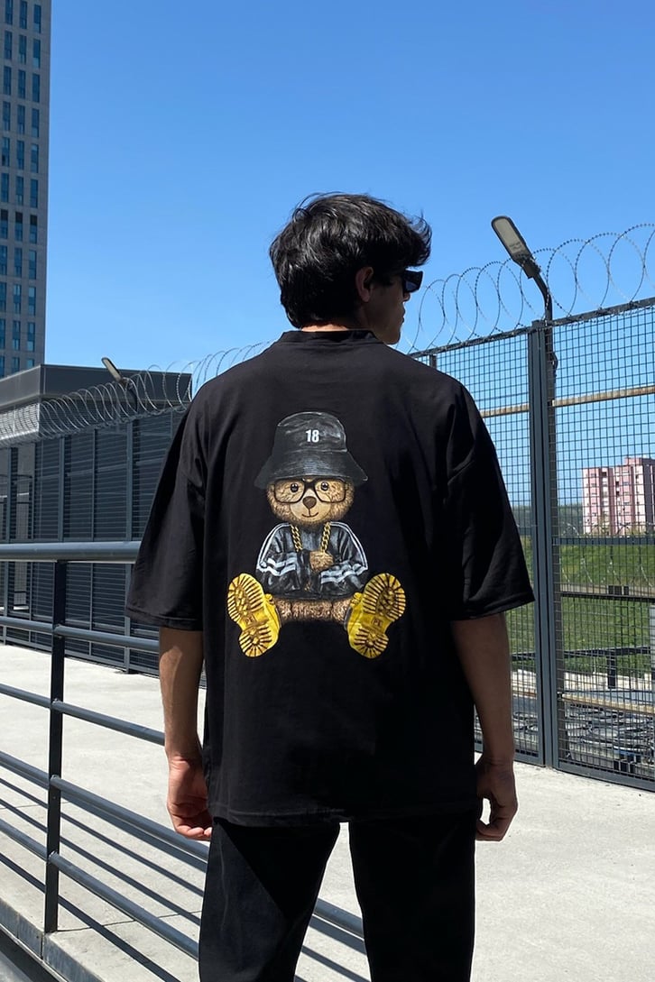 Drifter Teddy Baskılı Beyaz Oversize Tshirt