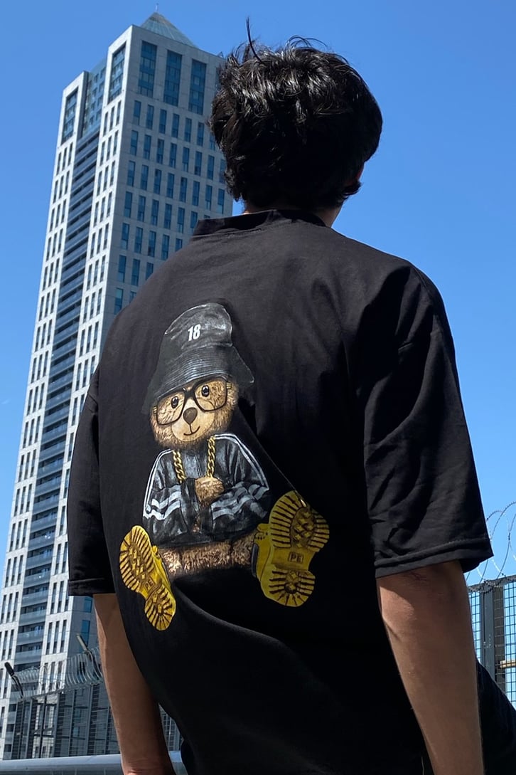 Drifter Teddy Baskılı Beyaz Oversize Tshirt