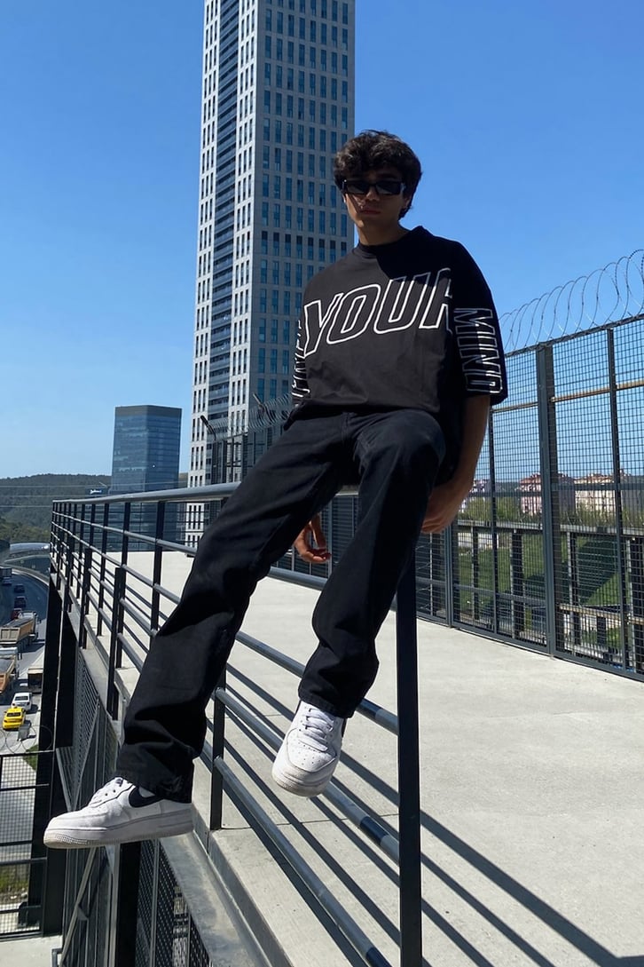 Drifter Teddy Baskılı Beyaz Oversize Tshirt