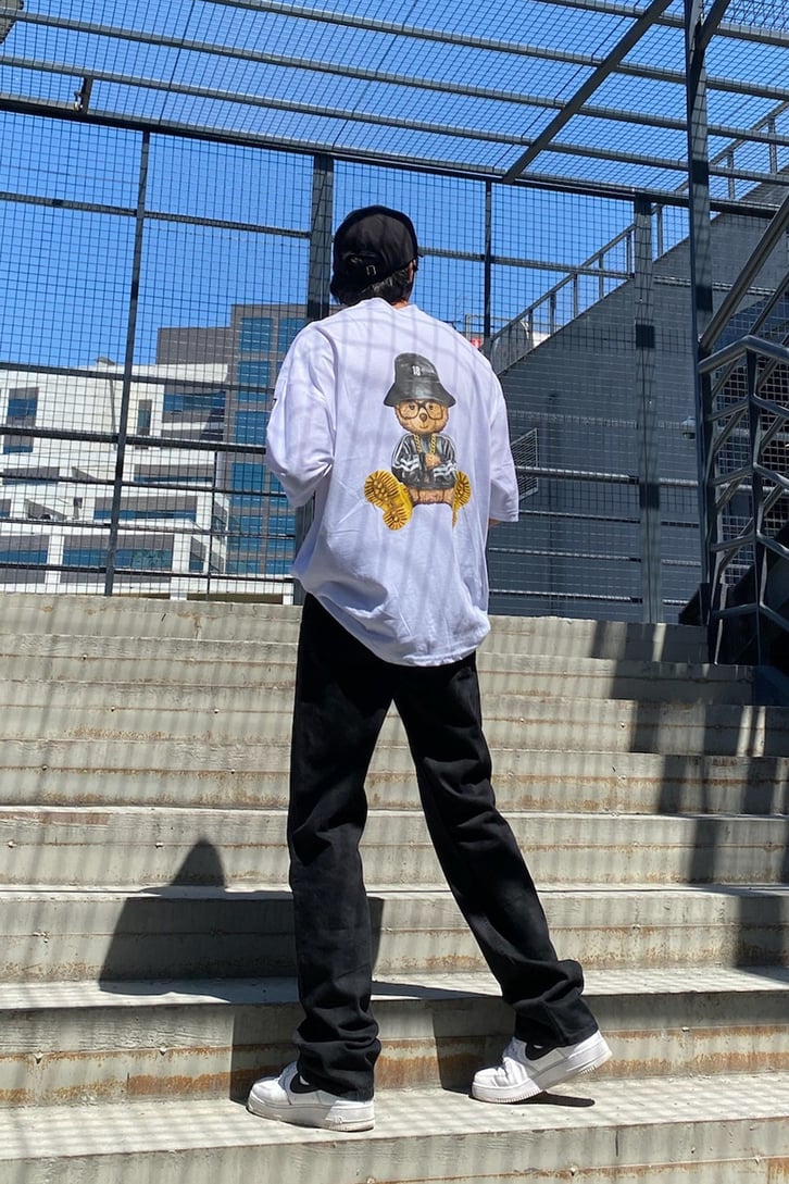 Drifter Teddy Baskılı Beyaz Oversize Tshirt