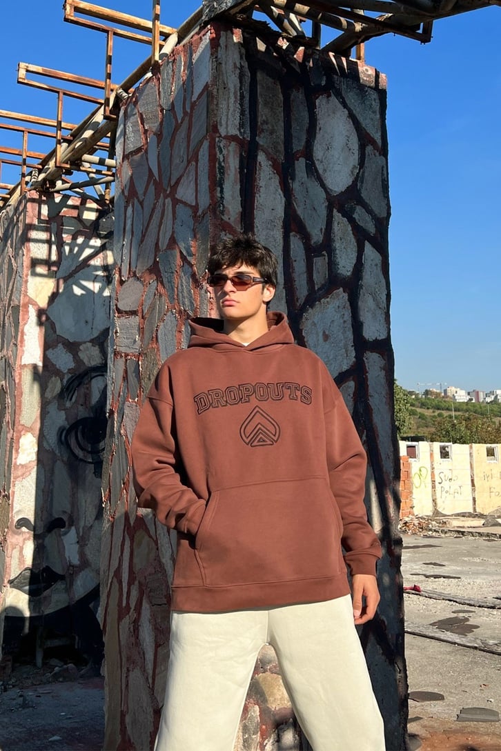 Dropouts Nakışlı Oversize Sweatshirt