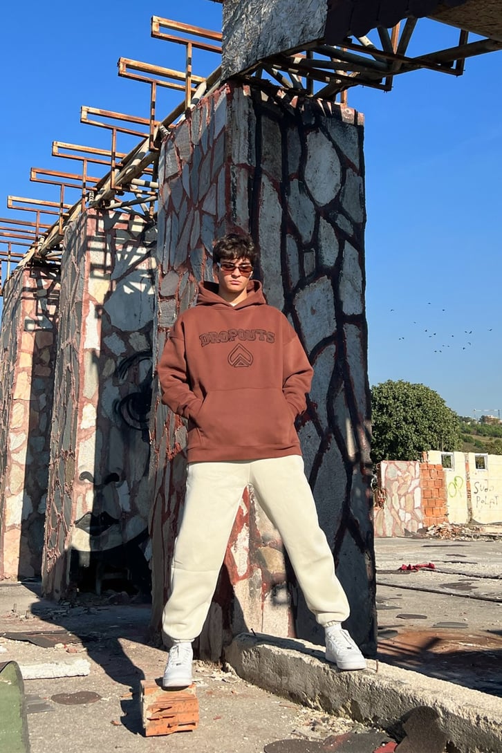 Dropouts Nakışlı Oversize Sweatshirt