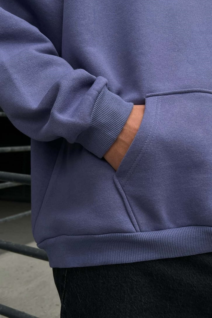 DSGN Nakışlı Lila Oversize Hoodie