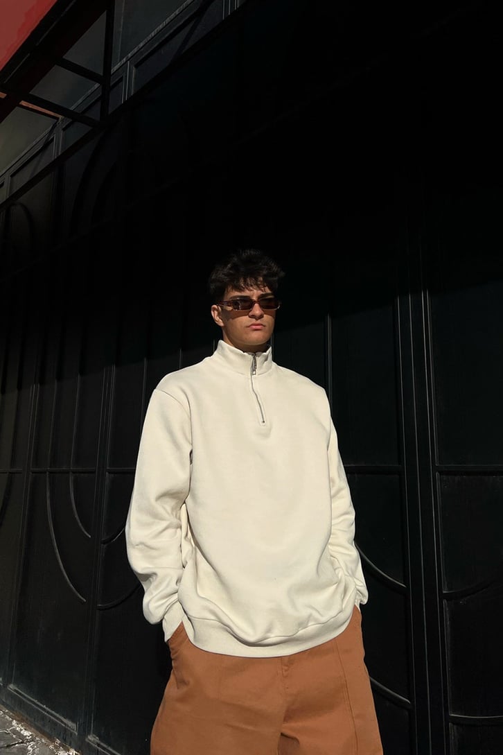 DSGN Studios Nakışlı Half-Zip Sweatshirt