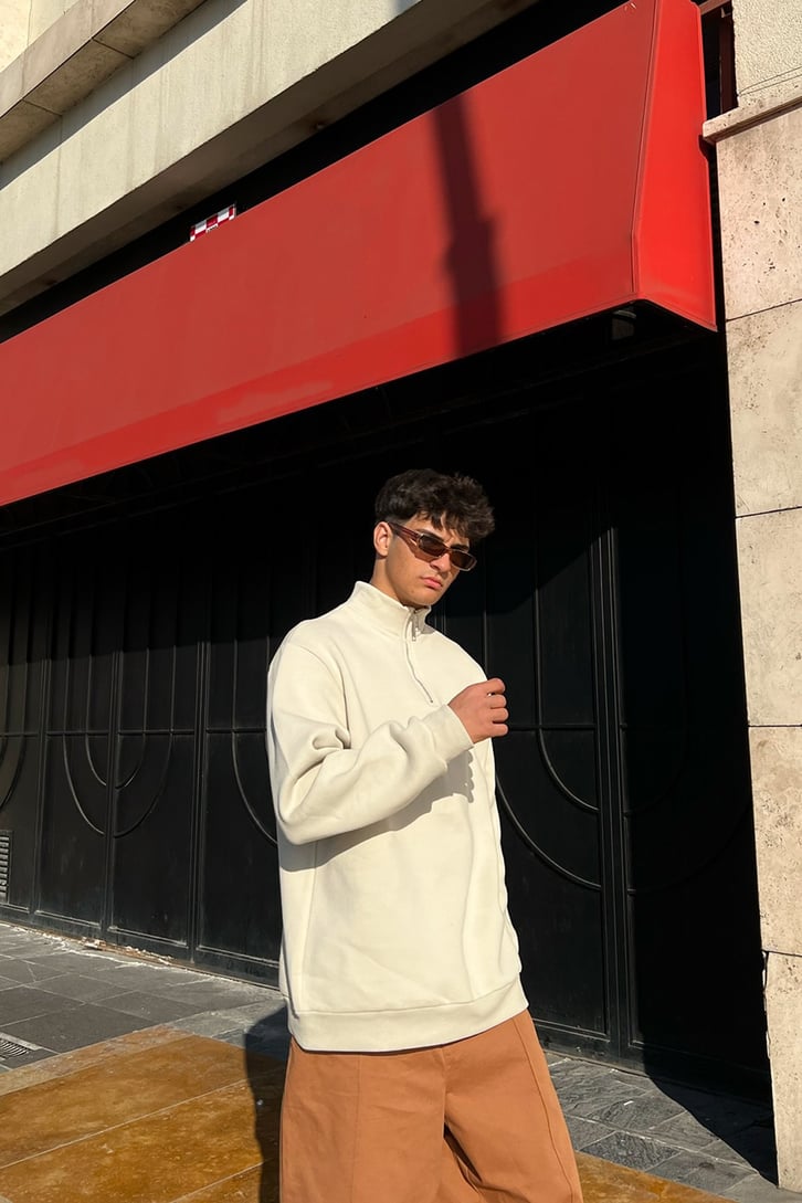 DSGN Studios Nakışlı Half-Zip Sweatshirt
