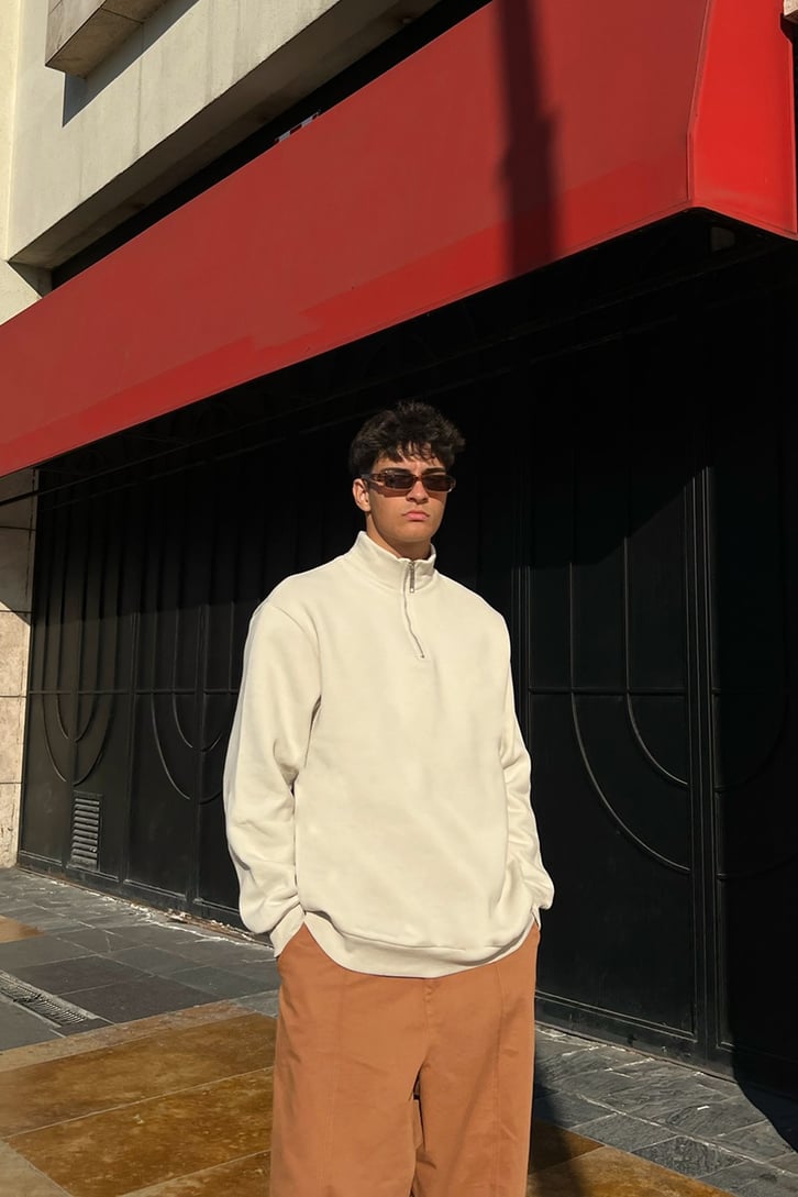 DSGN Studios Nakışlı Half-Zip Sweatshirt
