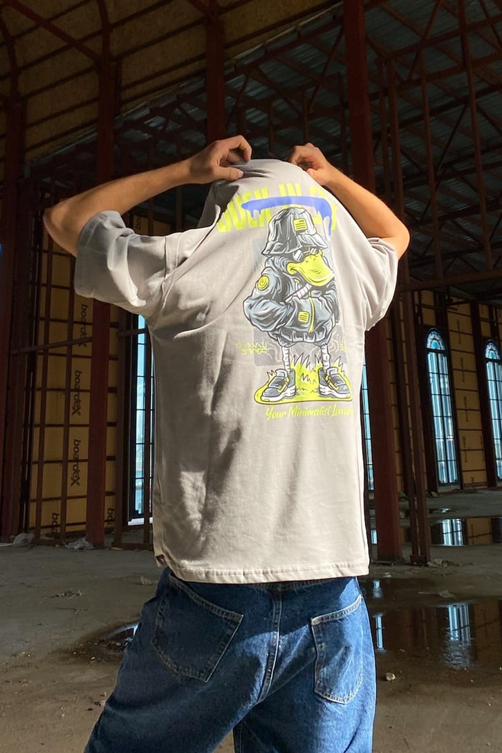 Duck Style Baskılı Oversize Tshirt