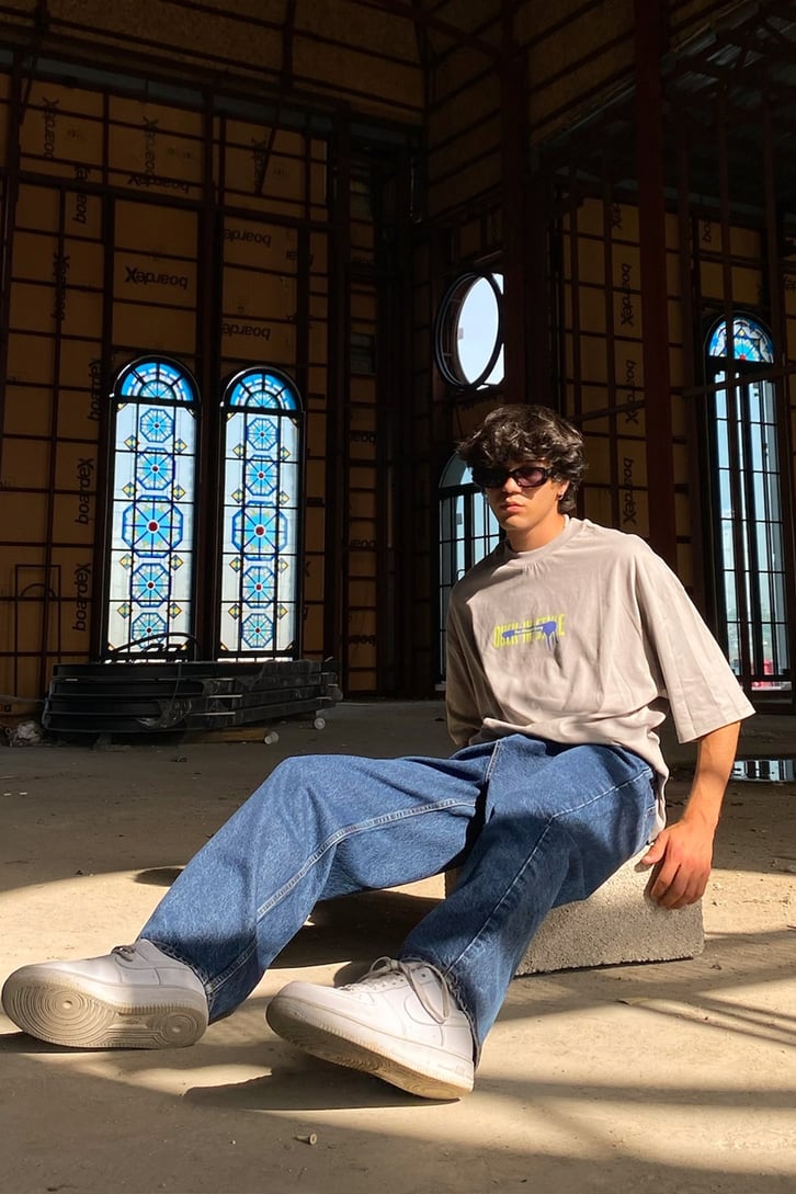 Duck Style Baskılı Oversize Tshirt