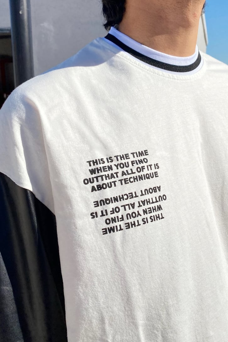 Dughead D. Baskılı Polo Yaka Siyah Oversize Tshirt