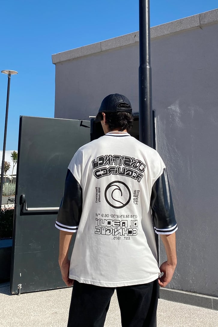Dughead D. Baskılı Polo Yaka Siyah Oversize Tshirt