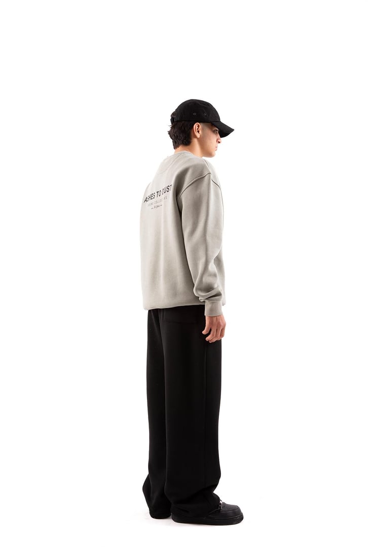 Dust Baskılı Açık Yeşil Oversize Sweatshirt
