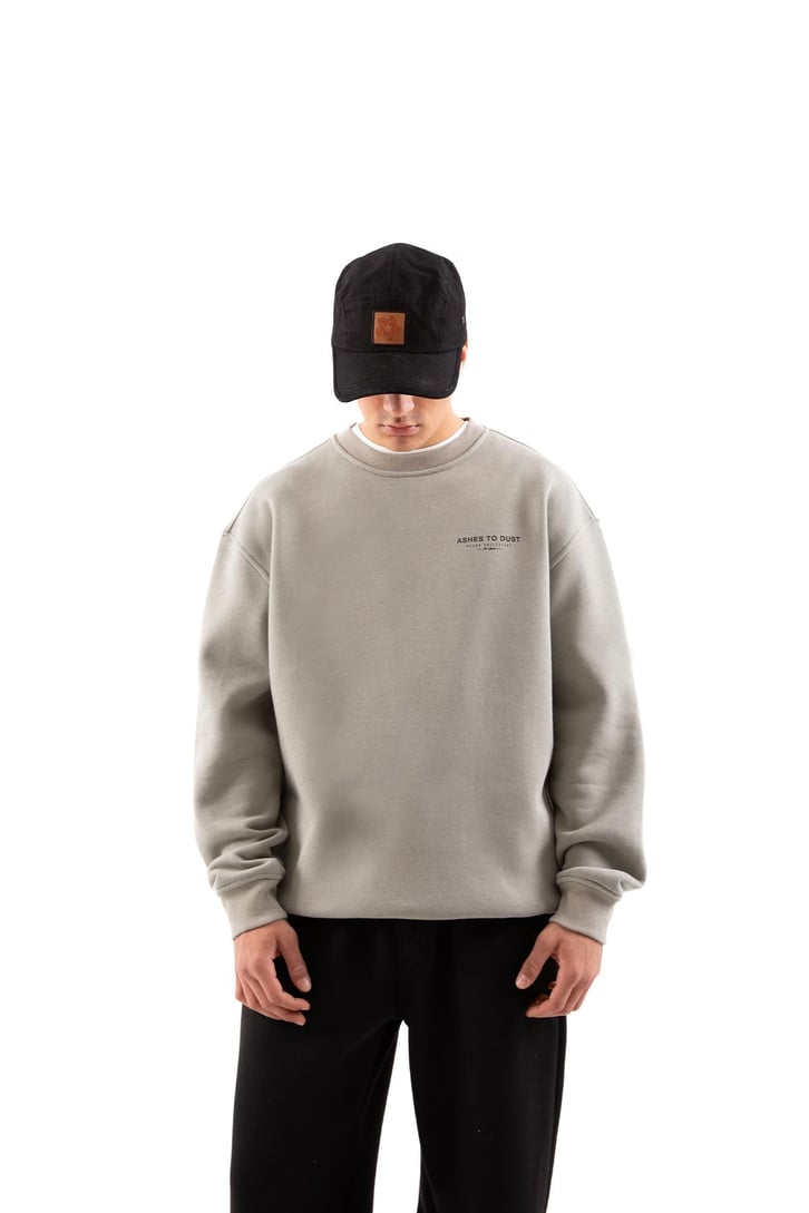 Dust Baskılı Açık Yeşil Oversize Sweatshirt