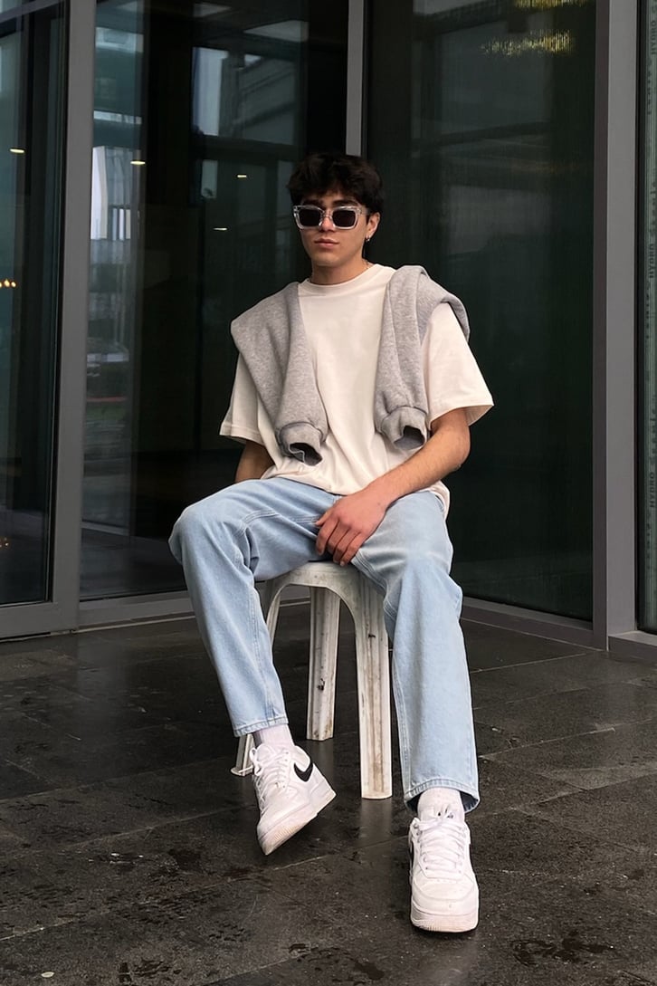Ecru  Oversize Basic Tee