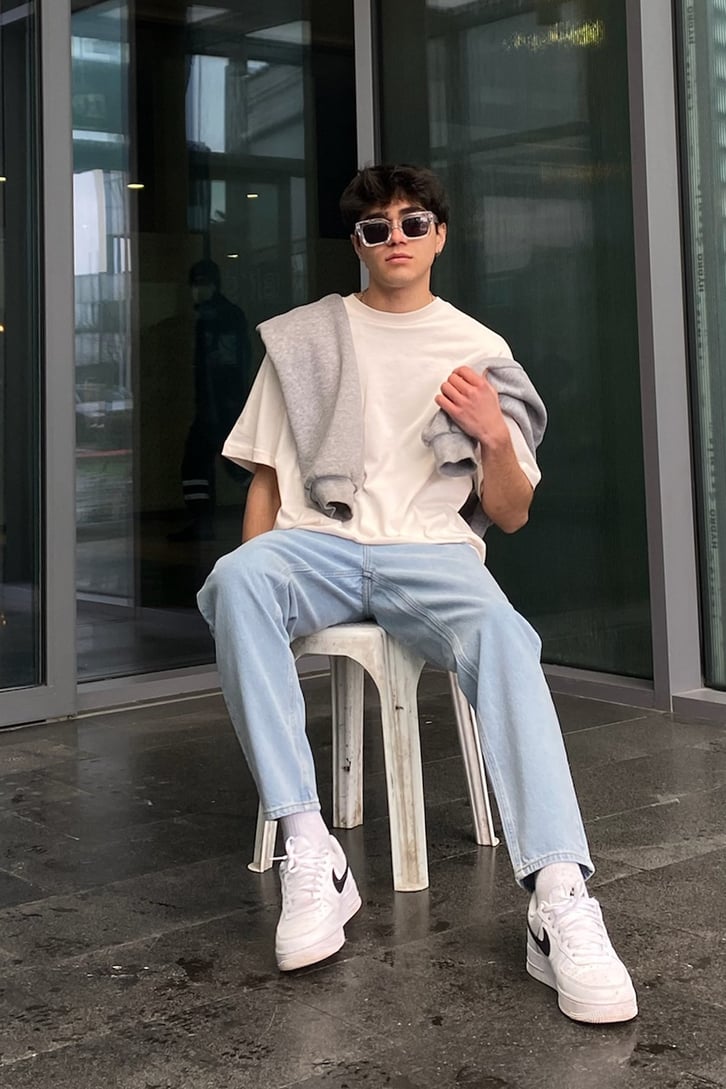 Ecru  Oversize Basic Tee