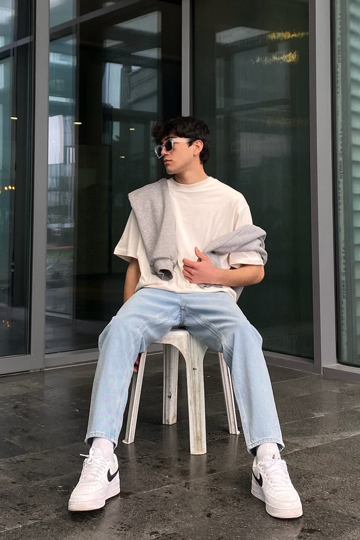 Ecru  Oversize Basic Tee