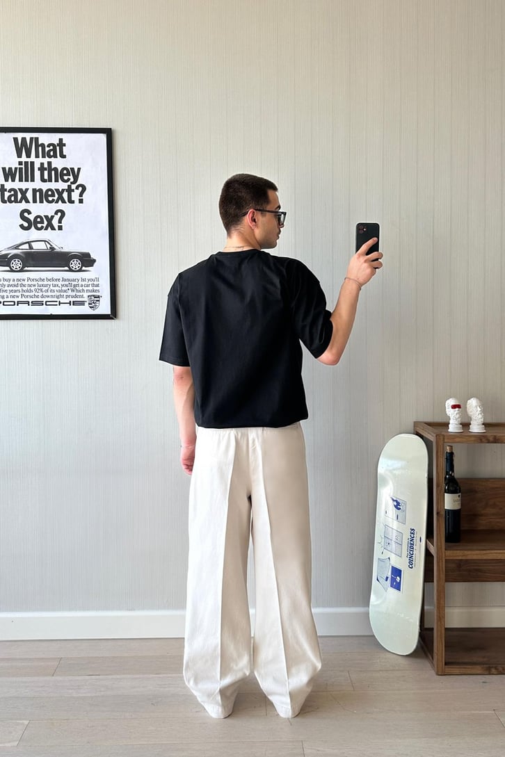 Eightyfive Baskılı Siyah Oversize Tişört