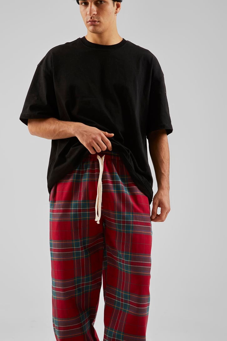 Ekose Desen Bel Lastikli Koyu Yeşil Pijama