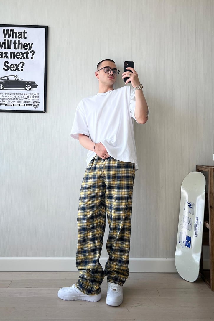 Ekose Desen Bel Lastikli Pijama