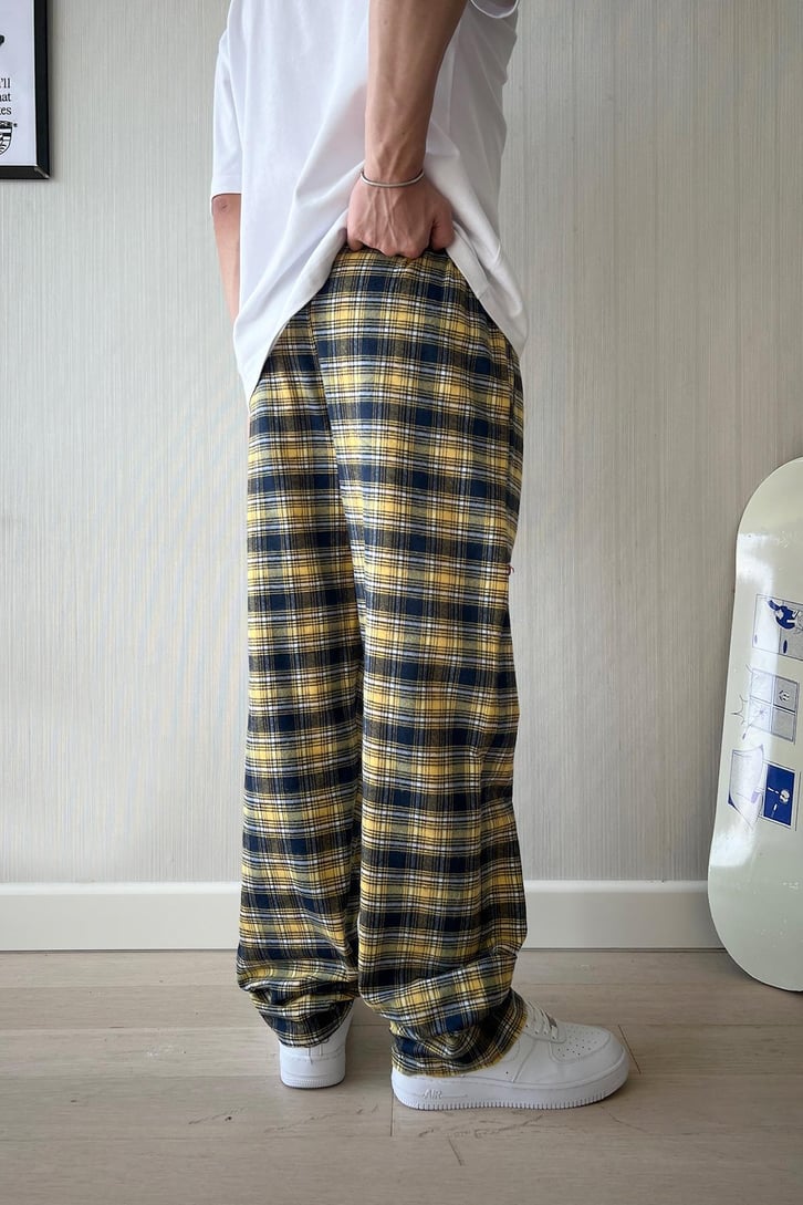 Ekose Desen Bel Lastikli Pijama