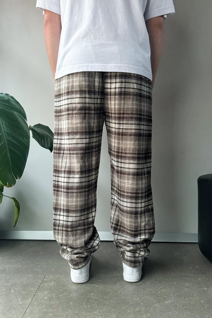Ekose Desen Bel Lastikli Pijama