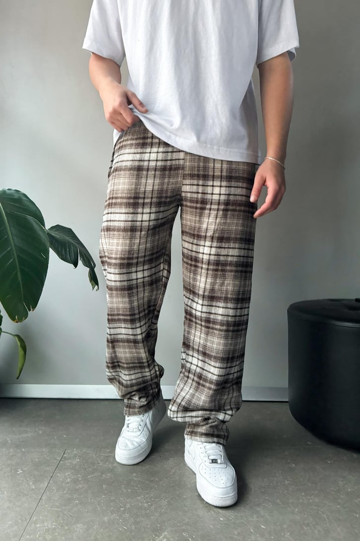 Ekose Desen Bel Lastikli Pijama