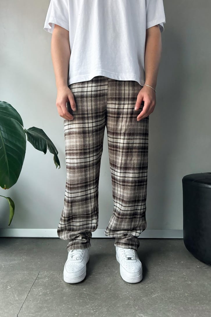 Ekose Desen Bel Lastikli Pijama