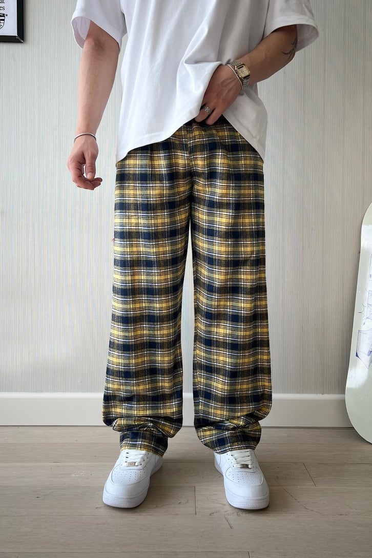 Ekose Desen Bel Lastikli Pijama
