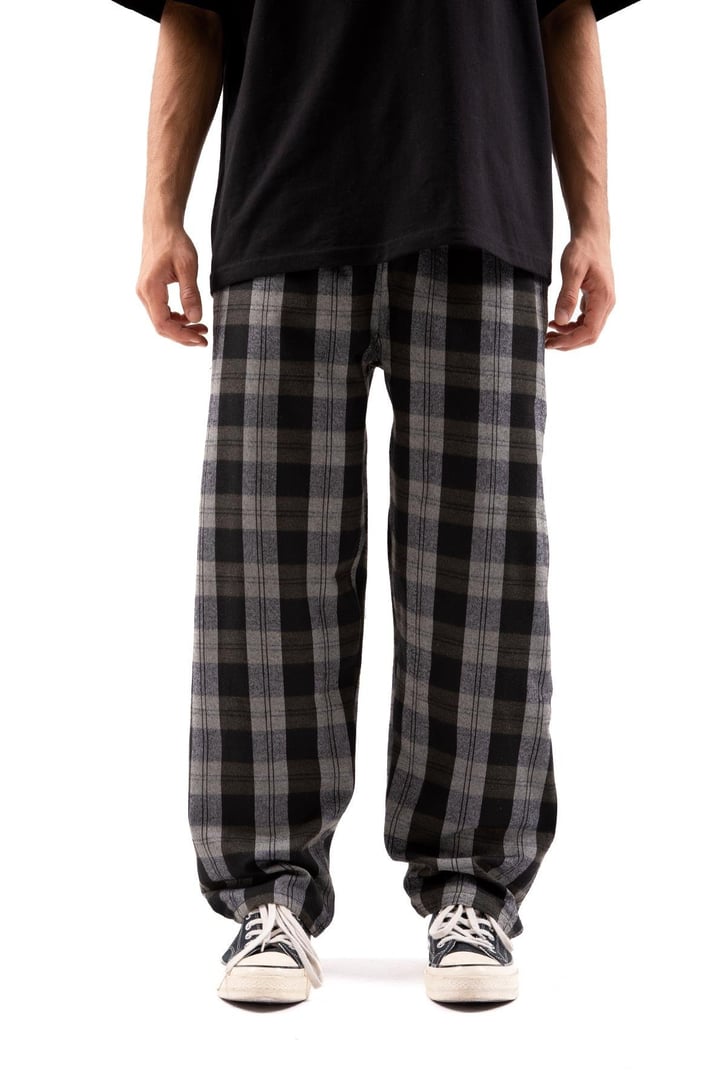 Ekose Desen Bel Lastikli Yeşil Pijama