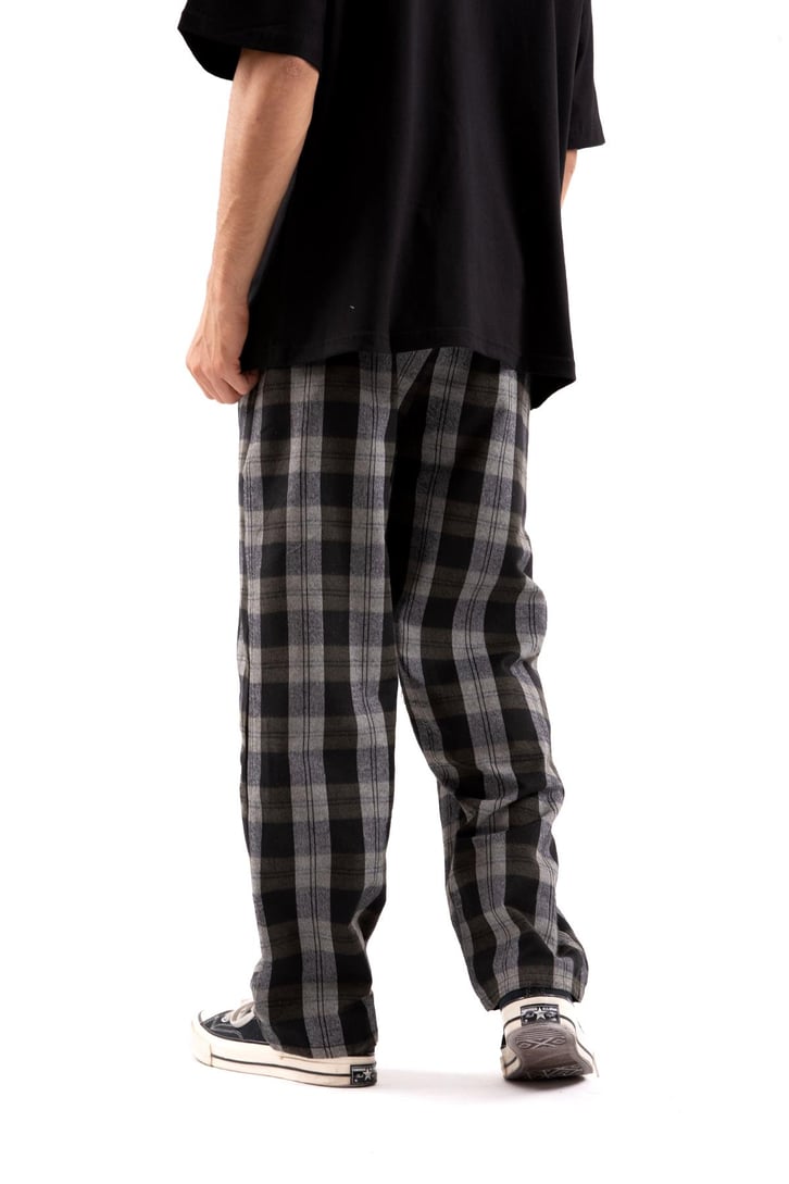 Ekose Desen Bel Lastikli Yeşil Pijama