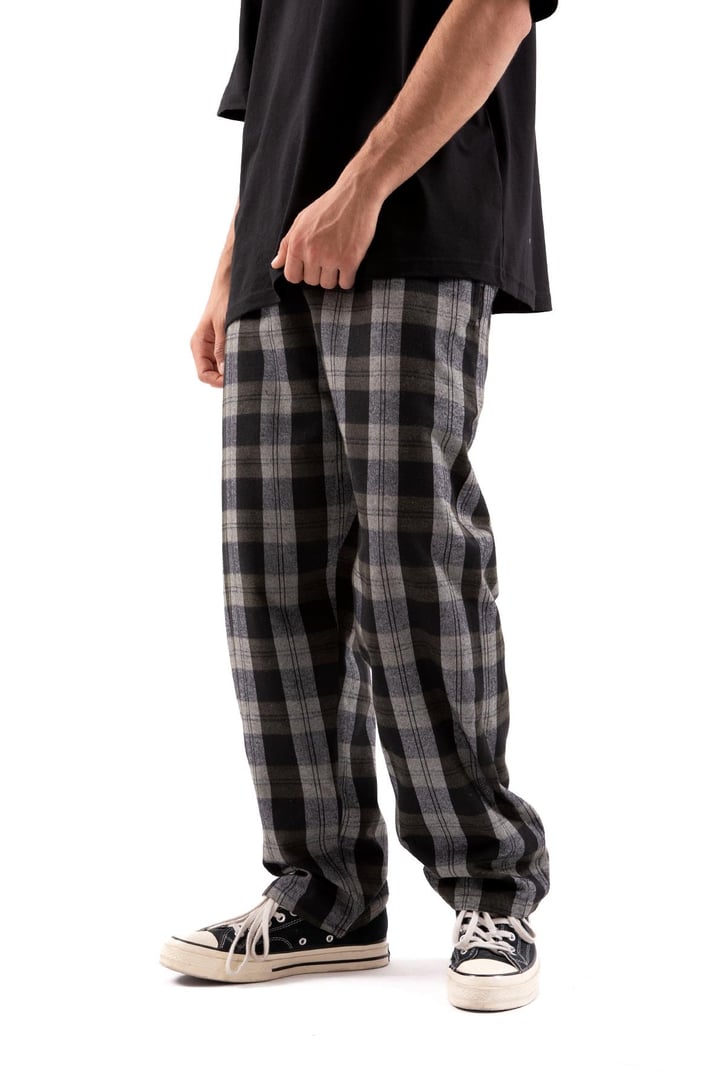 Ekose Desen Bel Lastikli Yeşil Pijama
