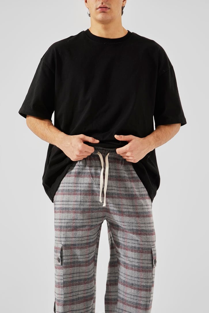 Ekose Desenli Füme Kargo Cepli Pijama