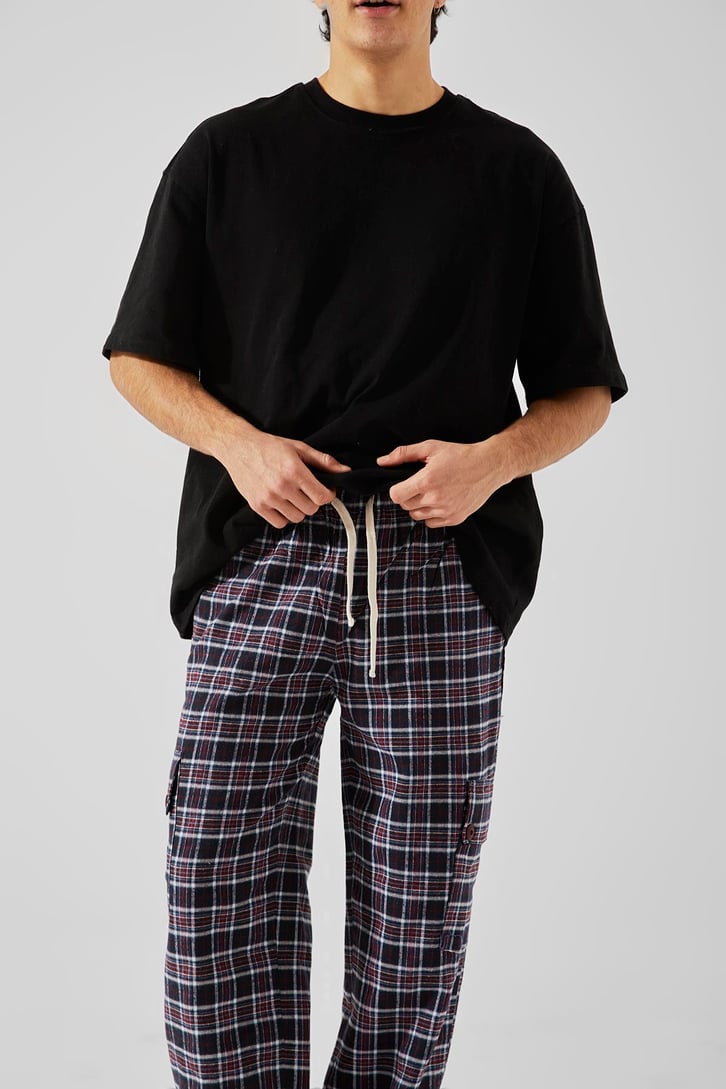 Ekose Desenli Lacivert Kargo Cepli Pijama