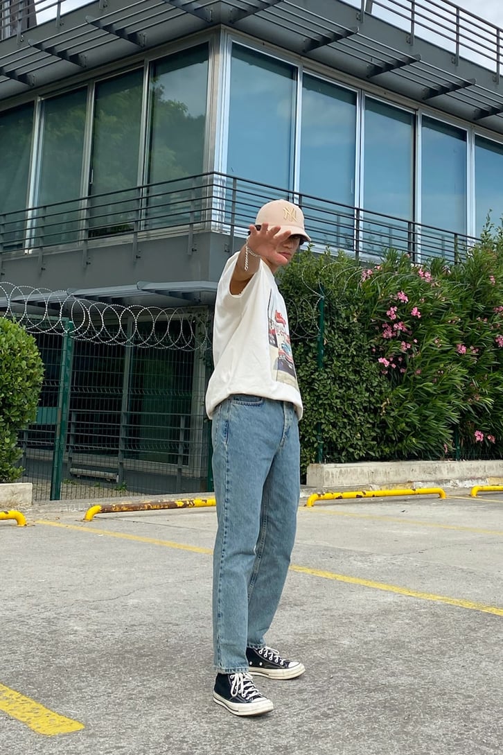 El Coyote Baskılı Taş Rengi Oversize Tshirt