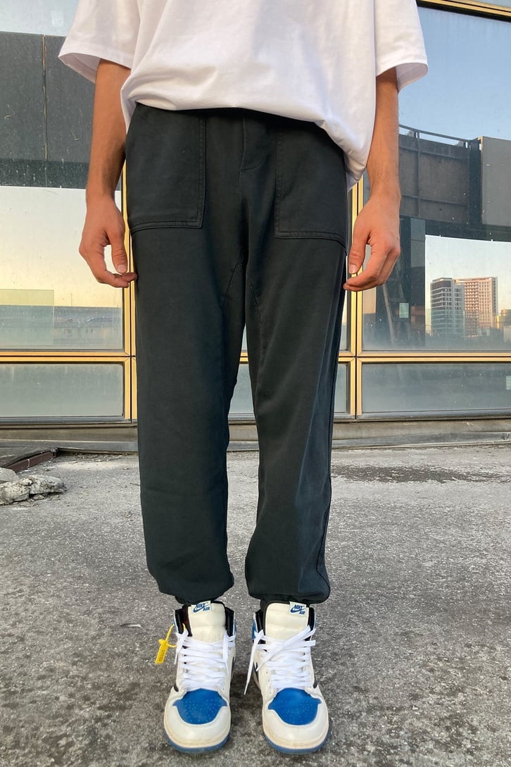 Elastic Leg Outfit Anthracite Sweatpant