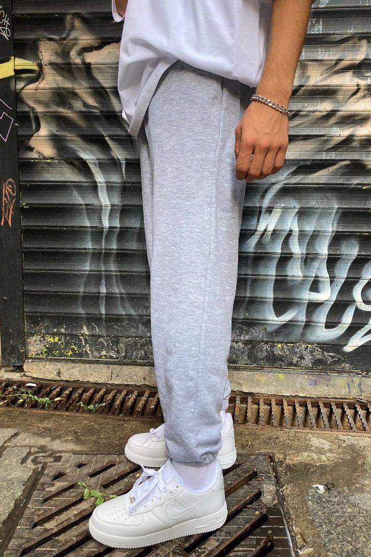 Elastic Leg Oversize Gray Out Fit Sweatpants