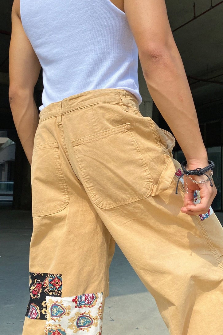 Emblem Patch Detay Hardal Baggy Jean