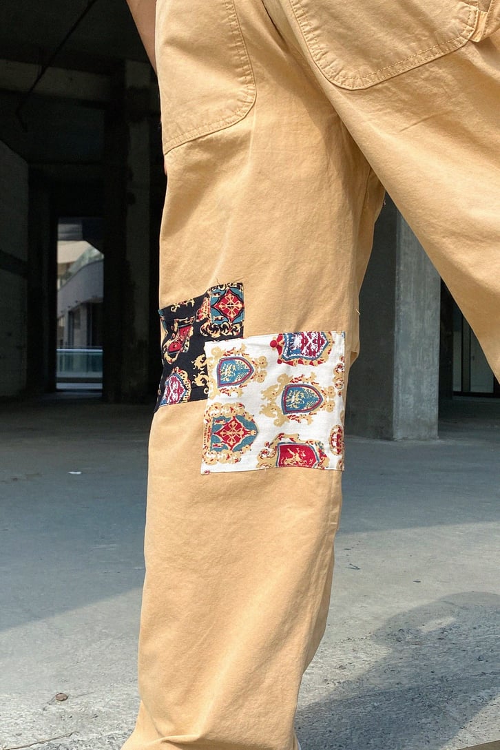 Emblem Patch Detay Hardal Baggy Jean