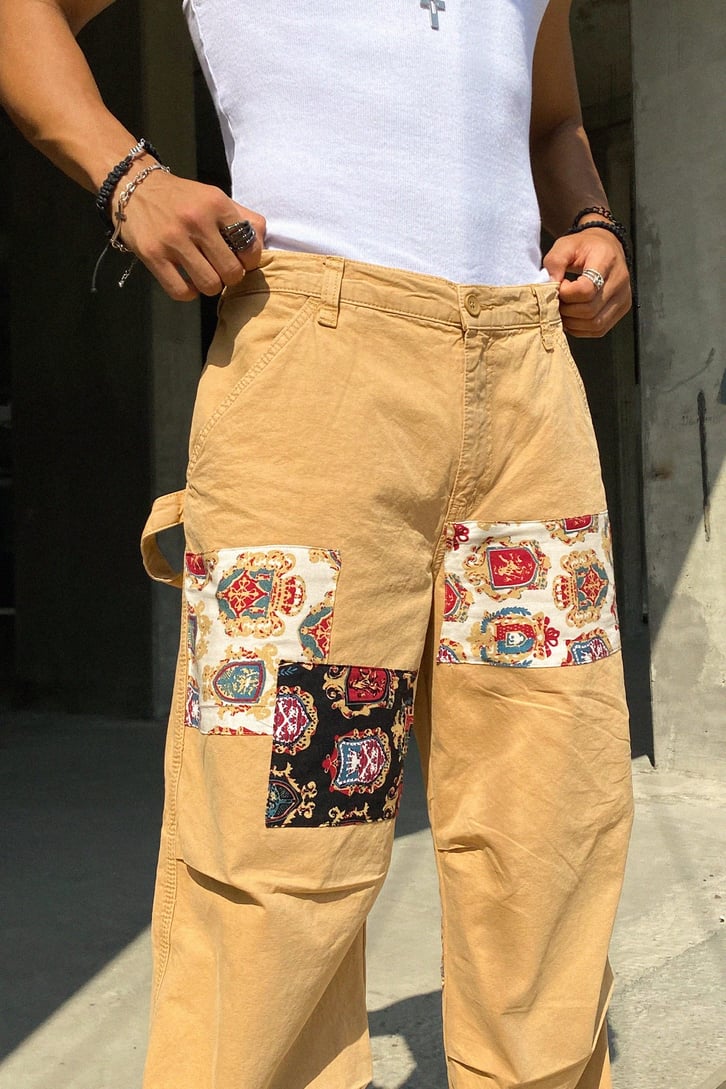 Emblem Patch Detay Hardal Baggy Jean