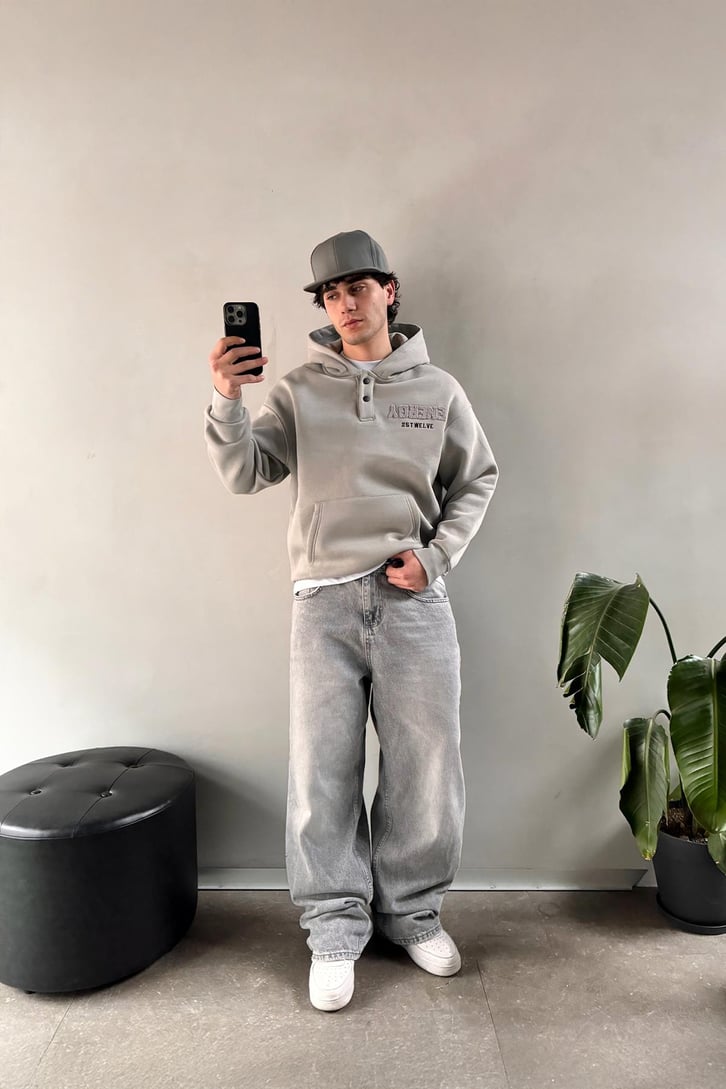 Energy 25Twelve Nakışlı Düğme Detay Hoodie