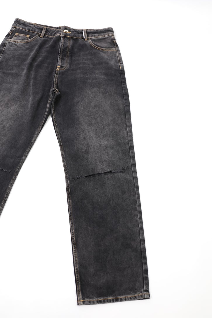 Eskitme Antrasit Baggy Jean
