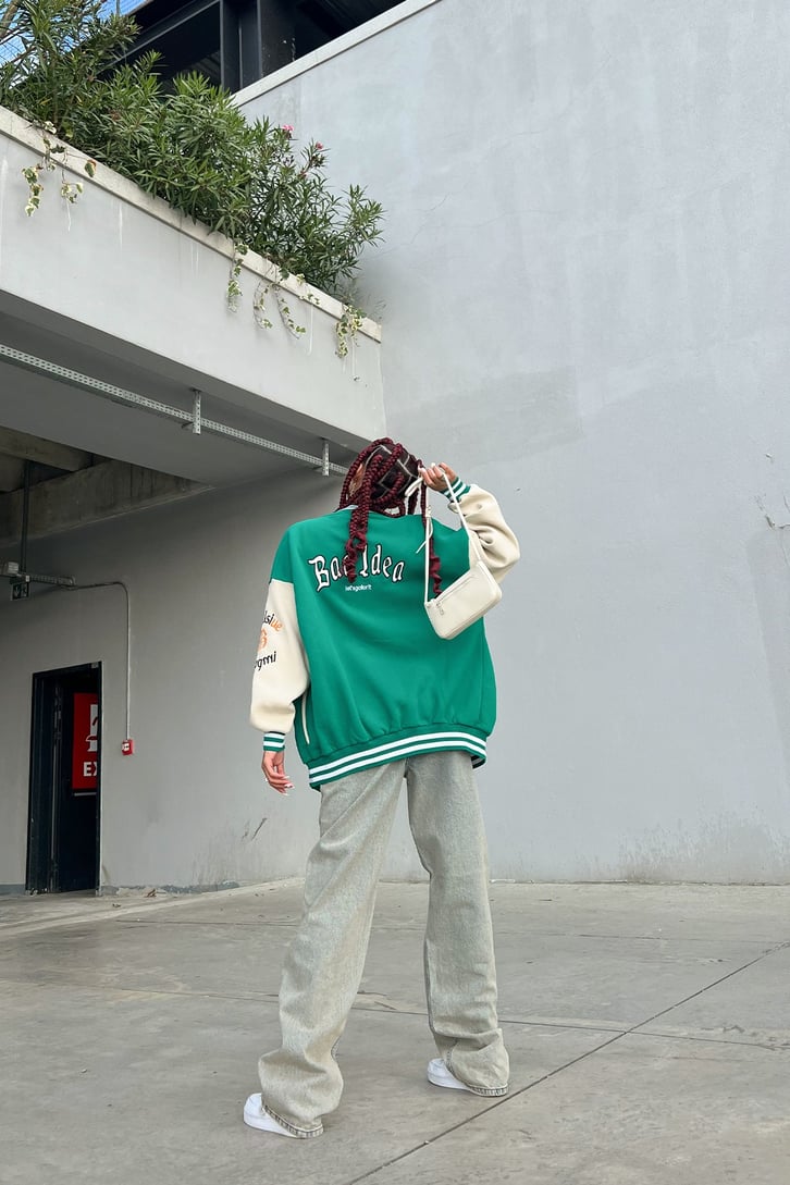 Eskitme Buz Mavi Baggy Jean