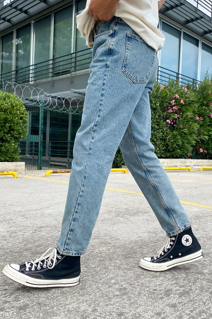Eskitme Buz Mavi Regular Fit Jean