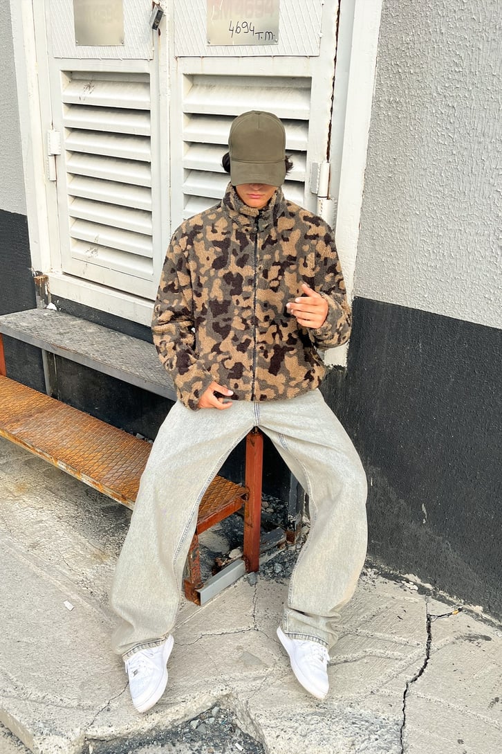Eskitme Detay Acid Wash Baggy Jean